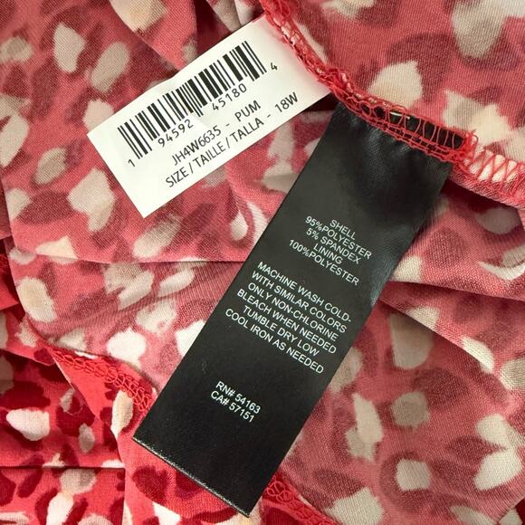 Jessica Howard Plus Size Printed Ruched-Sleeve Dress Women’s Sz 18W NWT - Picture 8 of 9